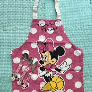 Disney - GREMBIULE SCUOLA Rosa con Minnie + 3 posate da Femmina