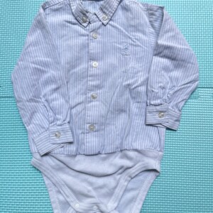 Benetton - BODY Azzurro a righe camicia da Maschio