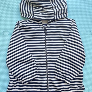 Zara - GIACCA ANTIVENTO Blu a righe bianche Unisex